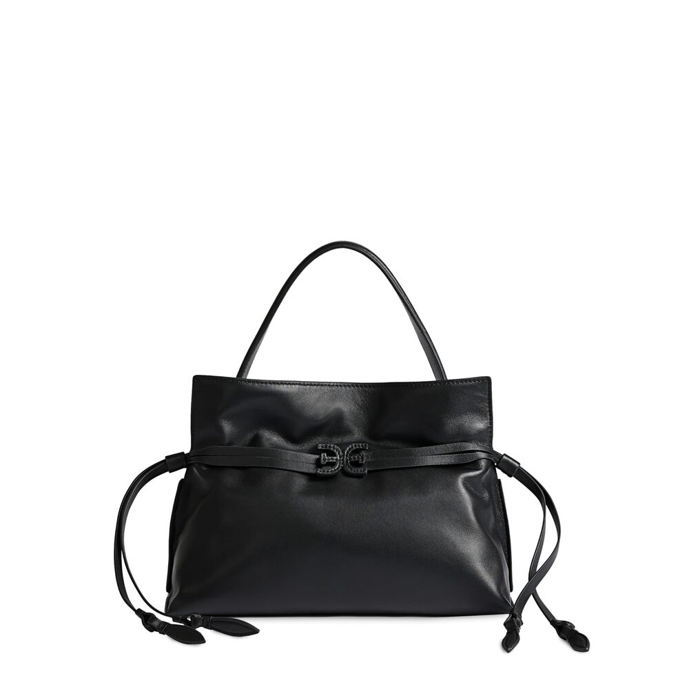 6289 Poppy Small Drawstring Tote Black
